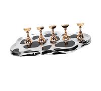 iplusmile Support Pour Ongles De Manucure Base De Manucure 5 Pièces Motif Vache En Acrylique Doré Pour Nail Art Débutants Formation Salon Professionnelle