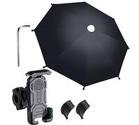 iplusmile Support Téléphone avec Parasol Intégré Fixation Stable et Design Compact Compatible Mobiles Protection Solaire et Pluie pour Guidon de