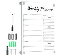 iplusmile Tableau D'affichage du Planning Hebdomadaire Tableau D'affichage Manuscrit en Acrylique, Effaçable, Transparent, pour Laisser des Messages, Dessiner Panneaux, Anniversaire,