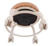 iplusmile Tabouret Roulant Bas Rond en Cuir PU Pivotant à 360° pour Salon De Beauté Spa Manucure avec roulettes Universelles Robuste pour Usage Professionnel