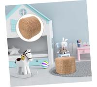 iplusmile Tabouret Tressé pour Garçon Fille Multifonction Petit Siège Jardin Jonc Naturel Banc Repose-Pied pour Changer Chaussures Garçon Fille Design Artisanal Sécurisé et Polyvalent