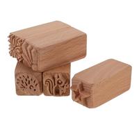 iplusmile Tampons en Bois pour Pâtisserie 5 Pièces, Emporte-pièces pour Gâteau de Lune Chinois Traditionnel, Moules à Argile pour Décoration de Biscuits et Dim Sum, Motifs Variés