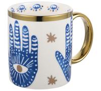 iplusmile Tasse Céramique Décorative avec Motif Œil Protecteur Mug Multifonction pour Café Lait Eau pour Maison Bureau avec Anse Brûlure