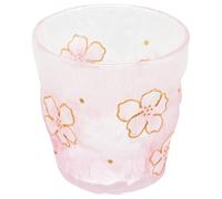 iplusmile Tasse Verre Japonaise à Motif Floral Délicat Gobelet Transparent sans Plomb Cup pour Jus Boissons et Lait Maison Bureau et École