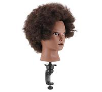 iplusmile Tête De Mannequin Africaine En Cheveux Naturels Pour Coiffure 1 Outil D'entraînement Pour Coiffeurs Pratique En Salon De Coiffure Convient Aux Étudiants En