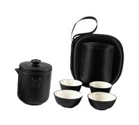 iplusmile Thé Chinois Portable Céramique Théière Tasses avec Étui de Transport Service à Thé Pratique pour Voyage et Activités Extérieures