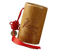 iplusmile Tirelire Cylindrique Naturel avec Motif Sculpté Boîte à Monnaie Décorative et Fonctionnelle pour Bureau et Maison Capacité Moyenne Style Chinois Traditionnel