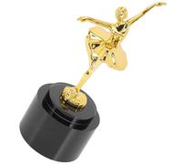 iplusmile Trophée de Danse Classique Doré, Statuette Ballerine, Base Solide | Métal et Verre, Finition Or Brillante, Décoration de Bureau, Prix pour Concours et Étagère