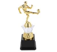 iplusmile Trophée de Football Féminin en Plastique Doré 24 CM - Mini Trophée de Victoire pour Récompense Sportive - Statuette Légère et Compacte pour Bureau et Tournoi Réutilisable