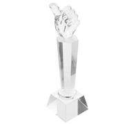 iplusmile Trophée en Verre Blanc Forme Pouce pour Bureau, Décoratif | Récompense de Fête et hoix pour Garçon et Filles, Style Créatif, Délicat et Vivant