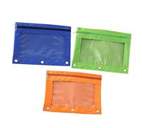 iplusmile Trousse à Crayons Transparente à 3 Anneaux Lot De 3 Fourniture De Bureau Organisateur De Documents Compatible Classeurs Scolaire Et Professionnel