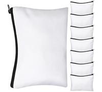 iplusmile Trousse de Toilette Sublimation 8 Pièces en Toile Vierge, Pochette à Maquillage Thermocollante, Paquet de Rangement Cosmétique Personnalisable, Fermeture Éclair, Portable pour
