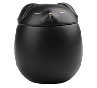 iplusmile Urne Funéraire en Céramique Noire pour Chien 500 ML Urne Cinéraire Résistante à l'usure Cendres d'animaux de Compagnie Accessoire Pratique et Élégant pour Souvenir Animalier