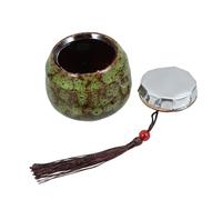 iplusmile Urne Funéraire pour Chien Céramique Verte Petite Urne Commémorative pour Animaux De Compagnie Boîte à Cendres Décorative