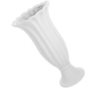 iplusmile Vase Funéraire en Céramique Gris Blanc Grand Vase Décoratif à Colonnes Romaines pour Fleurs de Cimetière Urne Commémorative Stable et Résistante pour Tombeau Extérieur