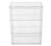 iplusmile Vitrine en Acrylique Transparente 36X27X13 CM 2 Compartiments Boîte D’Exposition Magnétique Empilable Anti-Poussière pour Figurines de Collection Étui de Protection pour Bureau