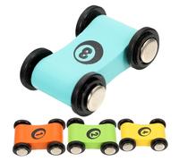 iplusmile Voiture Jouet en Bois pour Tout-Petit Lot De 4 Mini Voitures 4 Couleurs Jouet Éducatif pour Garçon Et Filles 1 à 3 Ans Jeu De Circuit De Course Amusement en Intérieur