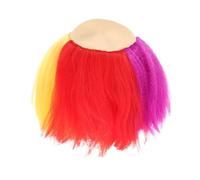 iplusmile Wig Colorée Courte pour Cosplay et Fête Dj Perruque Clown Multicolore Réutilisable pour Halloween Bals Masqués Spectacles et Événements Festifs