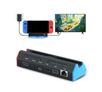 iPLYGAM Station d'accueil pour Switch TV avec port Ethernet LAN 1000 Mb/s / port HDMI 4K, station d'accueil portable pour Nintendo Switch/Switch OLED, support de base officiel de rechange (câble non