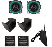 IPNOSIS Kit de 2 enceintes IP-01100 pour Fiat Panda 141 de 1986 à 2003 + 2 boîtes avant + 2 grilles noires de 10 cm + antenne AM/FM à montant