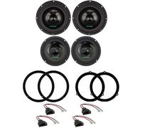 IPNOSIS Kit de 4 woofers Full-Range Slim IPM 200S + IPM 165S pour Audi A4 B8, Avant, B8 Allroad (2009-2015) + 4 supports + 4 connecteurs