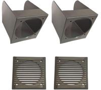IPNOSIS Paire Box + 2 grilles Couleur Grise pour Haut-parleurs Avant de 10 cm pour Fiat Panda 141 de 1986 à 2003