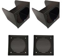 IPNOSIS Paire Box + 2 grilles noires pour haut-parleurs avant de 10 cm pour Fiat Panda 141 de 1986 à 2003