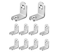 IPNSDON 10 pièces de clip stratifié à angle droit argenté, clip d'angle en acier inoxydable de haute qualité pour fixer et sécuriser les tables, les chaises, les armoires (30 x 30 x 2mm, noir)