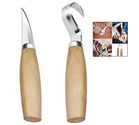 iPobie 2 Pièces Couteau Sculpture et Couteau Croche Bois - Outils de Sculpture avec Manche en Bois