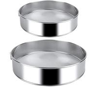 iPobie 2 Pièces Tamis de Farine Acier Inoxydable,15cm & 20cm Tamis de Pâtisserie Maille Fine,Tamis à Farine Rond,pour Farine,Sucre, Gâteaux, Légumes