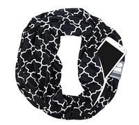 iPobie Écharpe avec Poche Zippée pour Unisexe avec Impression D'écharpe Cachée