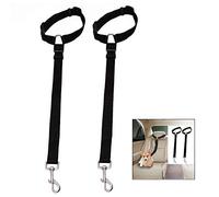 iPobie Lot de 2 Harnais Voiture pour Chiens, Ceinture de Sécurité pour Chien Voiture Sangle Réglable Ceinture, Ceinture Chien Voiture pour Tout Type de Voiture pour Tous Les Chiens et Chats