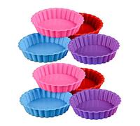iPobie Lot de 8 Moulle à Tartelettes en Silicone, Moule à Gâteau Rond