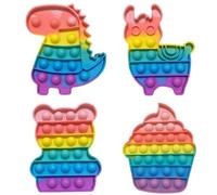 iPobie Pop It Fidget Toys,4 Pièces Jouet Anti Stress Sensory Fidget Toy,Push and Pop Bubble,Jouets de Soulagement de L'anxiété,Cadeau d'anniversaire Cadeaux de Fête pour Enfants et Adult