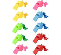 iPobie Sifflet Enfant,10 Pcs Sifflets Sonore Fort,Colorés Sifflets de Sport en avec Cordon,Whistle pour Les entraîneurs,Dressage de Chiens,arbitres et Officiels