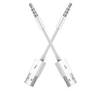 iPod Shuffle chargeur USB - iPod Shuffle chargement [2-pack] cble de charge Sync Date, travailler avec Apple iPod Shuffle 3ème, 4ème, 5ème, 6ème génération 3 Feet - 1 Meter, 6 Feet - 2 M , 10 Feet - 3 M blanc