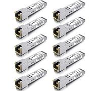 ipolex 10 PCS Transmetteur cuivre 1G SFP vers RJ45, module SFP Mini GBIC 1000Base-T compatible avec Cisco GLC-T/SFP-GE-T, Meraki MA-SFP-1GB-TX, Ubiquiti UF-RJ45-1g, Mikrotik, etc. (CAT.5e, 100 m)