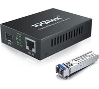 ipolex Convertisseur de média Gigabit Ethernet, convertisseur de média à fibre optique de port SFP 1,25G, convertisseur de média LC monomode à émetteur-récepteur SFP-LX(1310nm, 20km@OS1OS2SMF). 1-Pack