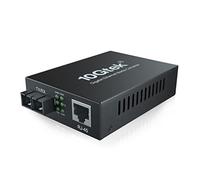 ipolex Convertisseur de média Gigabit Ethernet, double port SC 1,25G, convertisseur RJ45 SMF fibre vers cuivre pour 10/100/1000Base-TX à 1000Base-LX, jusqu’à 20-km. 1-Pack.