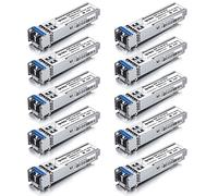 ipolex Émetteur-récepteur LC monomode SFP 1G, Module Mini GBIC 1000Base-LX Compatible avec Cisco GLC-LH-SMD, Ubiquiti UF-SM-1G, Meraki, TP-Link et Plus (SMF, 1310nm, Jusqu’à 20 km) 10-Pack.