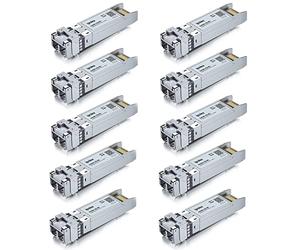 ipolex Émetteur-récepteur LC multimode SFP+ 10G, module Mini GBIC 10GBase-SR Compatible avec Cisco SFP-10G-SR, Ubiquiti UF-MM-10G, TP-Link, Meraki, Netgear, etc. (MMF, 850-nm, 300 mètres) 10-Pack