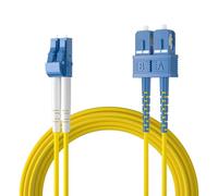 ipolex LC to SC Fiber Patch Cable Single Mode, 1G/10GB OS2 Fiber Optic Cable, Duplex 9/125μm Fiber Optic Internet Cable, LSZH Fiber Optic Jumper for SMF SFP/SFP+ Transceiver, 2-m, 1-Pack.