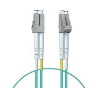 ipolex Lot de 10 câbles de fibre optique OM3 LC vers LC - 1 m - Cordon de fibre optique duplex multimode - LSZH 50/125 μm, 10 Go/Gigabit, turquoise