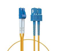 ipolex Lot de 4 câbles de raccordement en fibre optique monomode OS1/OS2 LC vers SC - 1 m - 10 Go/Gigabit - LSZH 9/125 μm, SMF, jaune