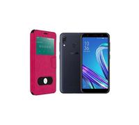 iPomcase Etui en cuir éco Décrochage Appel ASUS ZENFONE MAX M1 ZB555KL Rose