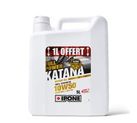 Ipone 800011 Huile Moteur Moto 4 Temps 10W50 Full Power Katana- Lubrifiant 100% Synthétique avec Esters - Haute Performance - Passage de Vitesse Plus Fluide-Bidon 4 1 Litre Offert