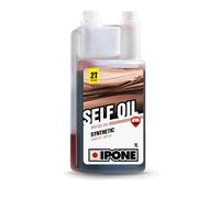 Ipone Huile mélange moto 2T Self Oil Fraise avec doseur pour Vespa Ape Ciclomoto 1 L