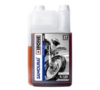 IPONE - Huile Moteur Moto 2 Temps Samouraï Racing - 100 % Synthétique avec Esters - Très Haute Performance - Compatible Mélange, Graissage Séparé, Systèmes d'injection - Bidon Doseur 1 Litre