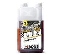 IPONE - Huile Moteur Moto 2 Temps Samouraï Racing - 100 % Synthétique avec Esters - Très Haute Performance - Compatible Mélange, Graissage Séparé, Systèmes d'injection - Bidon Doseur 1 Litre