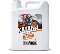 IPONE - Huile Moteur Moto 4 Temps 10W40 - Katana Off Road 100% Synthétique- Montées en Régimes Plus Franches - Passage de Vitesse Rapide - Résistance aux Sollicitations Intensives de l'Embrayage - 4L